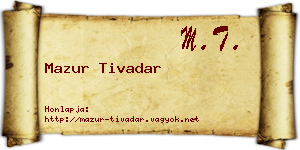 Mazur Tivadar névjegykártya