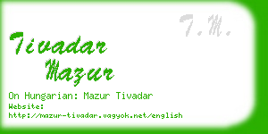 tivadar mazur business card